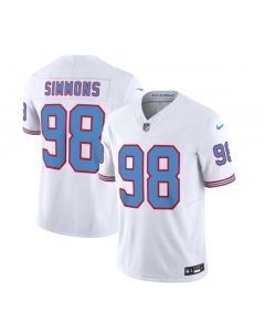 Men's Tennessee Titans #98 Jeffery Simmons White 2023 F.U.S.E. Vapor Limited Throwback Stitched Football Jersey