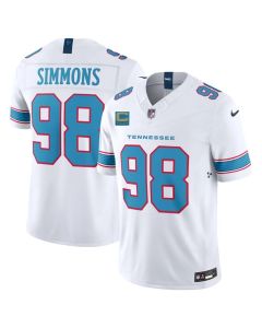 Men's Tennessee Titans #98 Jeffery Simmons White 2026 With 4-Star C Patch Vapor F.U.S.E. Limited Jersey