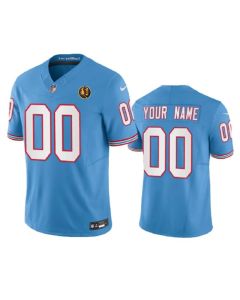 Men's Tennessee Titans Active Player Custom Blue 2023 F.U.S.E. Throwback With John Madden Patch Vapor Limited Stitched Football Jersey