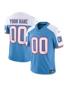 Men's Tennessee Titans Active Player Custom Blue/White 2023 F.U.S.E. Vapor Limited Throwback Stitched Football Jersey