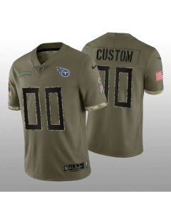 Men's Tennessee Titans ACTIVE PLAYER Custom Olive 2022 Salute To Service Limited Stitched Jersey