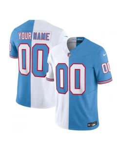 Men's Tennessee Titans Active Player Custom White/Blue 2023 F.U.S.E. Split Vapor Limited Throwback Stitched Football Jersey