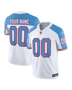 Men's Tennessee Titans Active Player Custom White/Blue 2023 F.U.S.E. Vapor Limited Throwback Stitched Football Jersey
