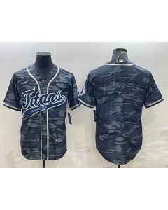 Men's Tennessee Titans Blank Grey Camo With Patch Cool Base Stitched Baseball Jersey