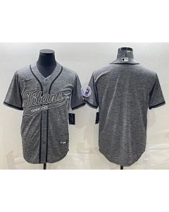Men's Tennessee Titans Blank Grey With Patch Cool Base Stitched Baseball Jersey