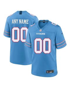 Men's Tennessee Titans Custom Nike Light Blue Game Jersey (Blue)