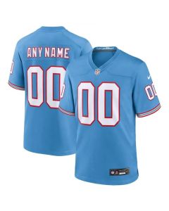 Men's Tennessee Titans Customized Light Blue Oilers Throwback Stitched Game Jersey