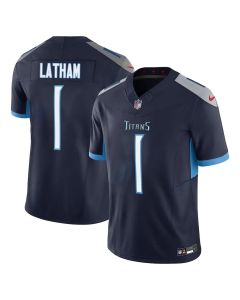 Men's Tennessee Titans JC Latham Navy 2024 NFL Draft First Round Pick Player F.U.S.E. Vapor Untouchable Limited Stitched Football Jersey