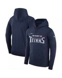 Men's Tennessee Titans Navy Sideline Property Of Performance Pullover Hoodie