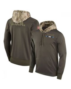Men's Tennessee Titans Olive Salute to Service Sideline Therma Pullover Hoodie