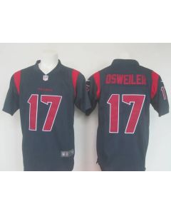 Men's Texans #17 Brock Osweiler Navy Limited Rush Stitched NFL Jersey