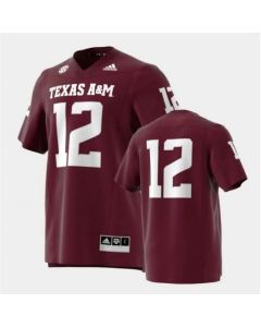 Men's Texas A&M Aggies #12 Maroon Strategy Premier Stitched Football Jersey