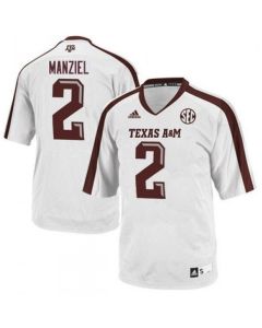 Men's Texas A&M Aggies Lions #2 Johnny Manziel White Stitched Football Jersey