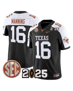 Men's Texas Longhorns #16 Arch Manning Black 2025 Stitched Jersey (Black)