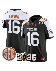 Men's Texas Longhorns #16 Arch Manning Black 2025 Stitched Jersey