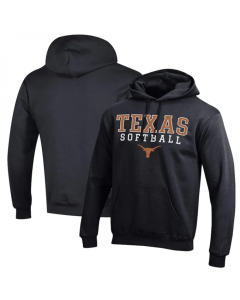 Men's Texas Longhorns Black oftball Stack Pullover Hoodie