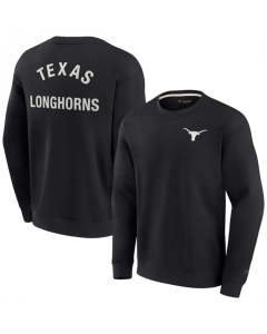 Men's Texas Longhorns Black Super Soft Pullover Crew Sweatshirt