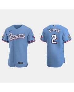 Men's Texas Rangers #2 Marcus Semien Light Blue Flex Base Stitched Jersey