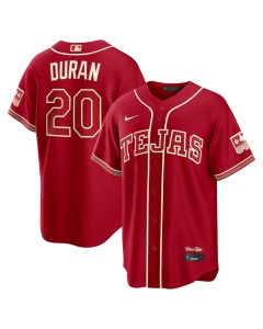 Men's Texas Rangers #20 Ezequiel Duran Nike Red 2026 City Connect Stadium Jersey (Red)