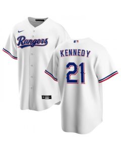 Men's Texas Rangers #21 ian Kennedy White Cool Base Stitched Baseball Jersey