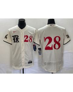 Men's Texas Rangers #28 Jonah Heim Cream 2023 City Connect Flex Base Stitched Baseball Jersey