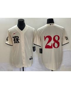 Men's Texas Rangers #28 Jonah Heim Cream 2023 City Connect Stitched Baseball Jersey