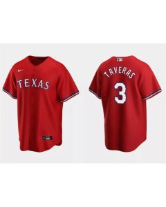 Men's Texas Rangers #3 Leody Taveras Red Cool Base Stitched Baseball Jersey