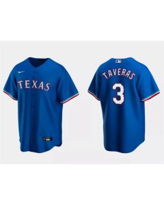 Men's Texas Rangers #3 Leody Taveras Royal Cool Base Stitched Baseball Jersey