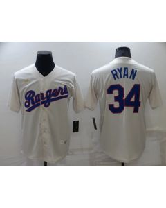 Men's Texas Rangers #34 Nolan Ryan Cream Cool Base Stitched Baseball Jersey