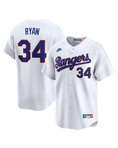 Men's Texas Rangers #34 Nolan Ryan Nike White Throwback Cooperstown Collection Limited Jersey (White)