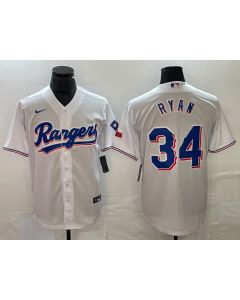 Men's Texas Rangers #34 Nolan Ryan White Cool Base Stitched Baseball Jersey (White)