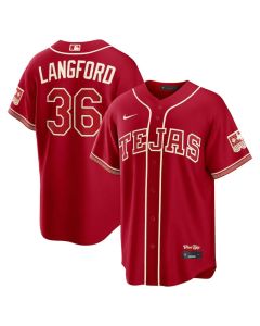 Men's Texas Rangers #36 Wyatt Langford Red 2026 City Connect Stitched Jersey (Red)