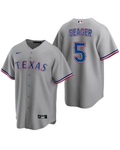 Men's Texas Rangers #5 Corey Seager Grey Cool Base Stitched Baseball Jersey