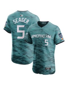 Men's Texas Rangers #5 Corey Seager Teal 2023 All-star Flex Base Stitched Baseball Jersey