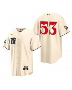 Men's Texas Rangers #53 Adolis Garcia Cream 2023 City Connect Cool Base Stitched Baseball Jersey