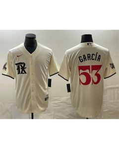 Men's Texas Rangers #53 Adolis Garcia Cream City Connect Cool Base Stitched Baseball Jersey