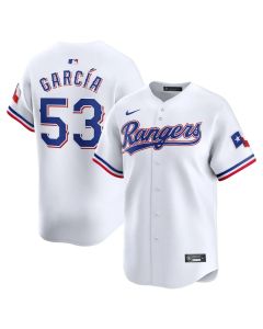 Men's Texas Rangers #53 Adolis Garcia White Home Limited Player Jersey