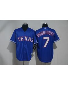 Men's Texas Rangers #7 ivan Rodriguez Blue Cool Base Stitched MLB Jersey