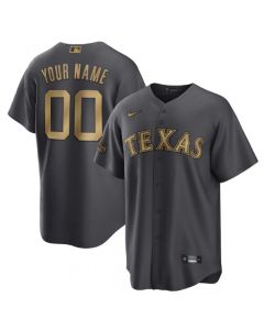 Men's Texas Rangers ACTIVE Player Custom 2022 All-Star Charcoal Cool Base Stitched Baseball Jersey