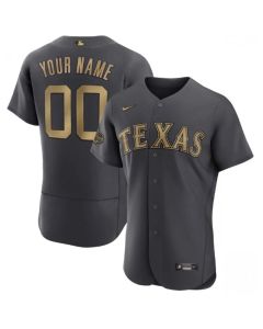 Men's Texas Rangers ACTIVE Player Custom 2022 All-Star Charcoal Flex Base Stitched Jersey