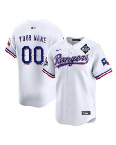 Men's Texas Rangers ACTIVE Player Custom White 2023 World Series Patch And Champions Patch Stitched Baseball Jersey