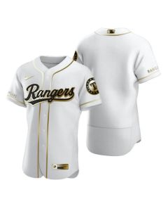 Men's Texas Rangers Blank 2020 White Golden Flex Base Stitched MLB Jersey
