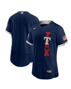 Men's Texas Rangers Blank 2021 Navy All-Star Flex Base Stitched MLB Jersey