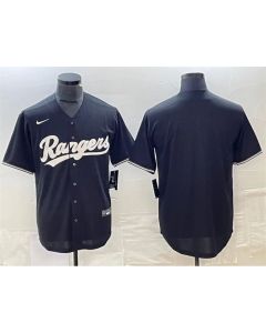 Men's Texas Rangers Blank Black Cool Base Stitched Baseball Jersey