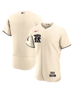 Men's Texas Rangers Blank Cream 2023 City Connect Flex Base Stitched Baseball Jersey