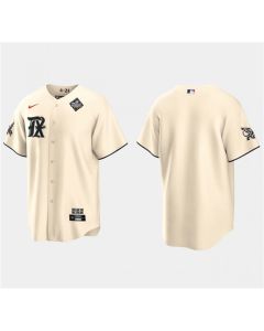 Men's Texas Rangers Blank Cream 2023 World Series City Connect Stitched Baseball Jersey