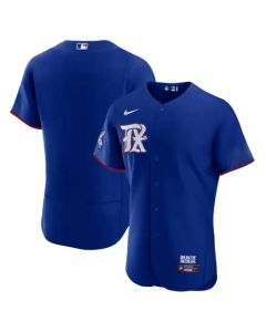 Men's Texas Rangers Blank Royal 2023 City Connect Flex Base Stitched Baseball Jersey