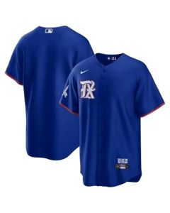 Men's Texas Rangers Blank Royal 2023 City Connect Stitched Baseball Jersey