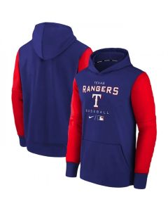 Men's Texas Rangers Blue 2022 Therma Performance Pullover Hoodie