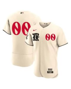 Men's Texas Rangers Customized Cream 2023 City Connect Flex Base Stitched Baseball Jersey